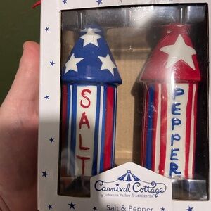 Carnival Cottage Starry Salt & Pepper Shakers - Red and Blue